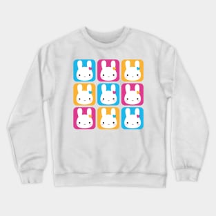 Kawaii Bunny Squares Crewneck Sweatshirt